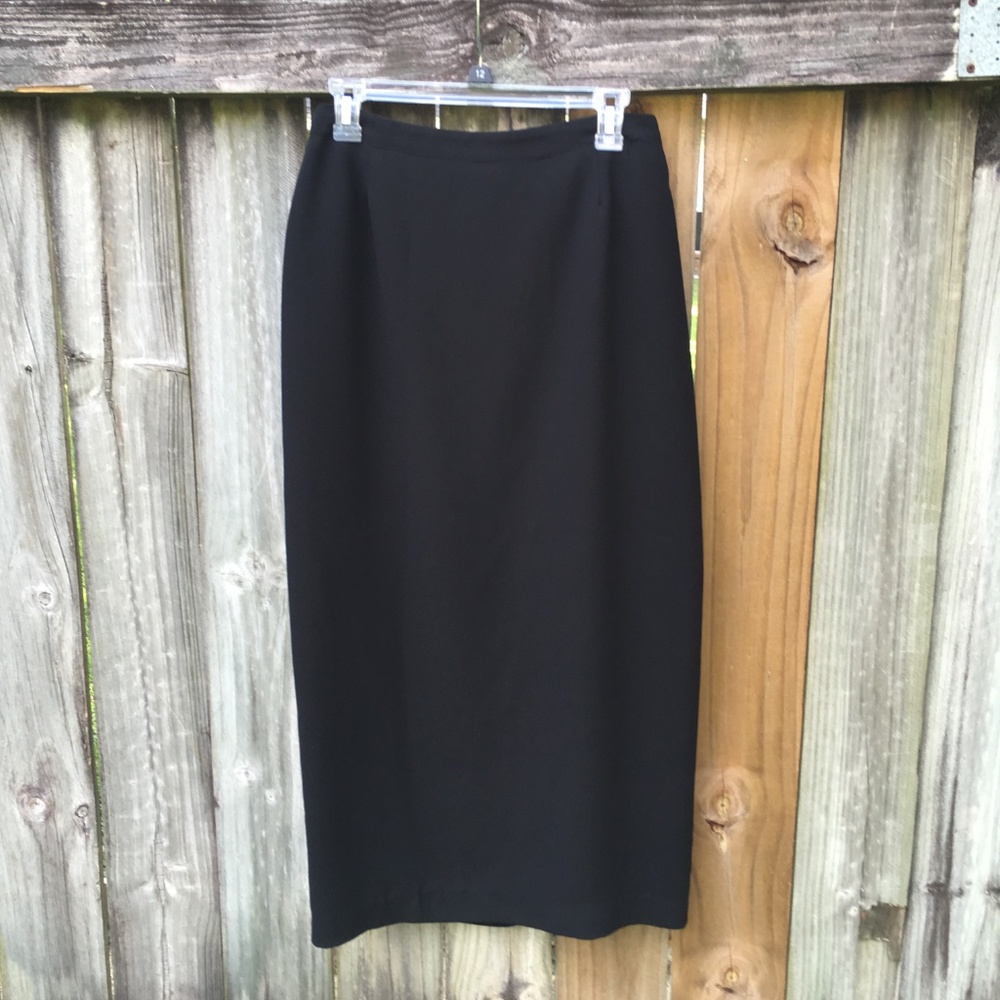 Long Black Suit Skirt